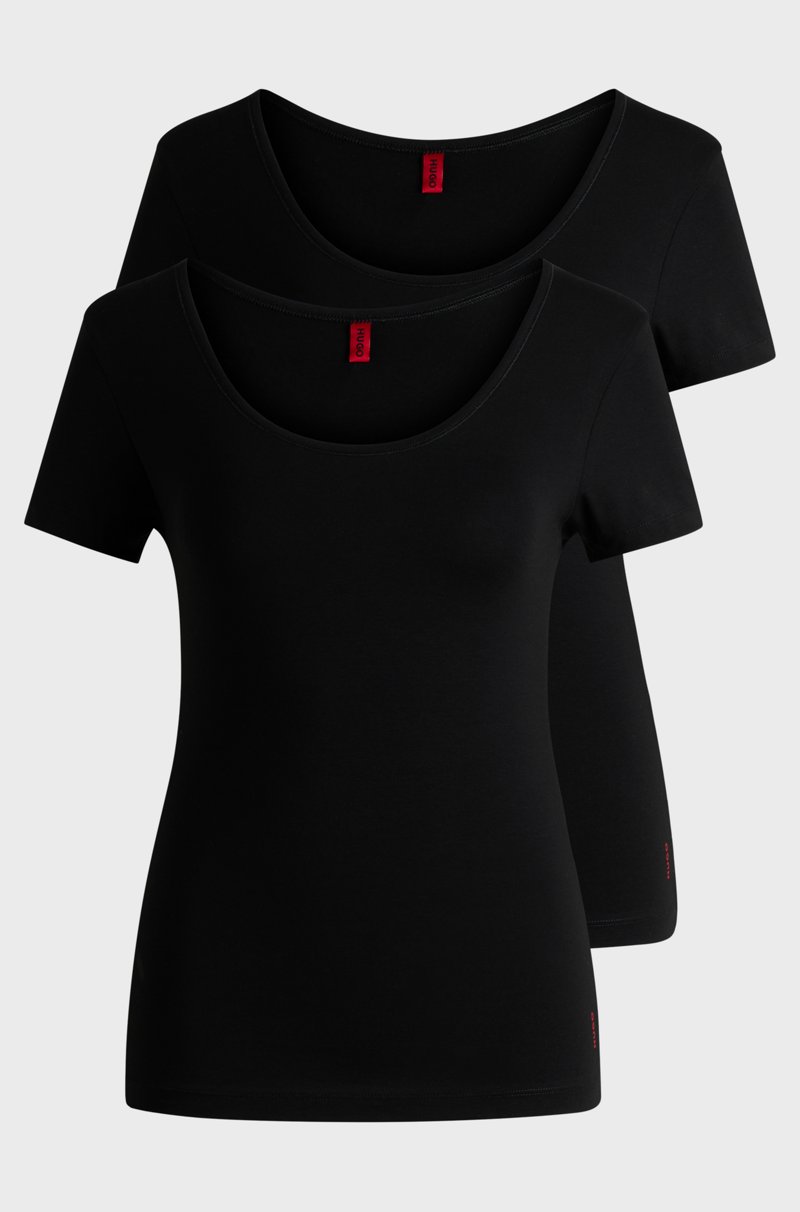 Hugo Boss Paquete de dos camisetas interiores de algodón elástico con logos En línea