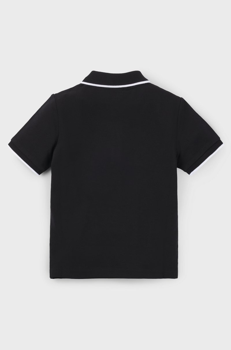 Hugo Boss Polo de piqué de algodón con logo estampado para niños Rebajas