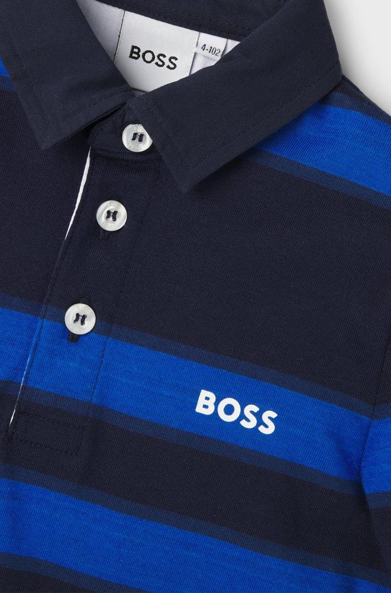 Hugo Boss Polo de manga larga a rayas con logo para niños Ofertas