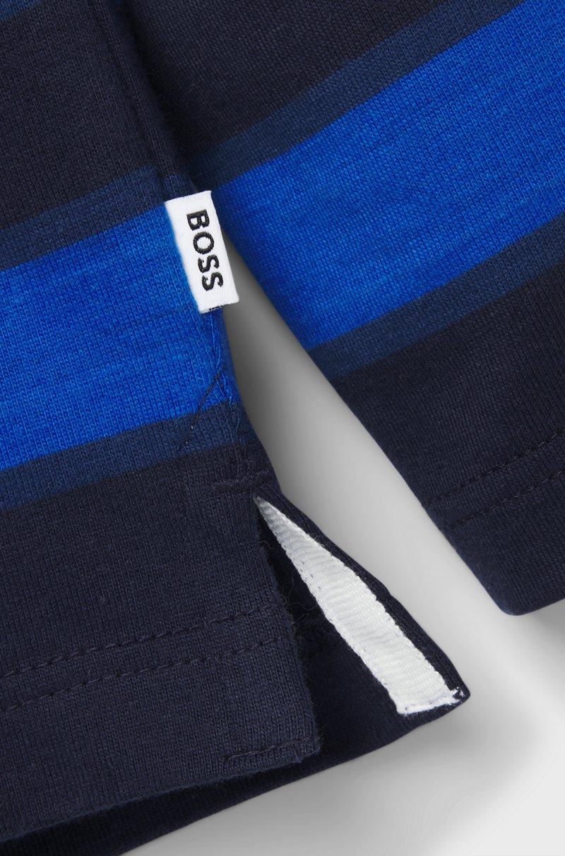 Hugo Boss Polo de manga larga a rayas con logo para niños Ofertas