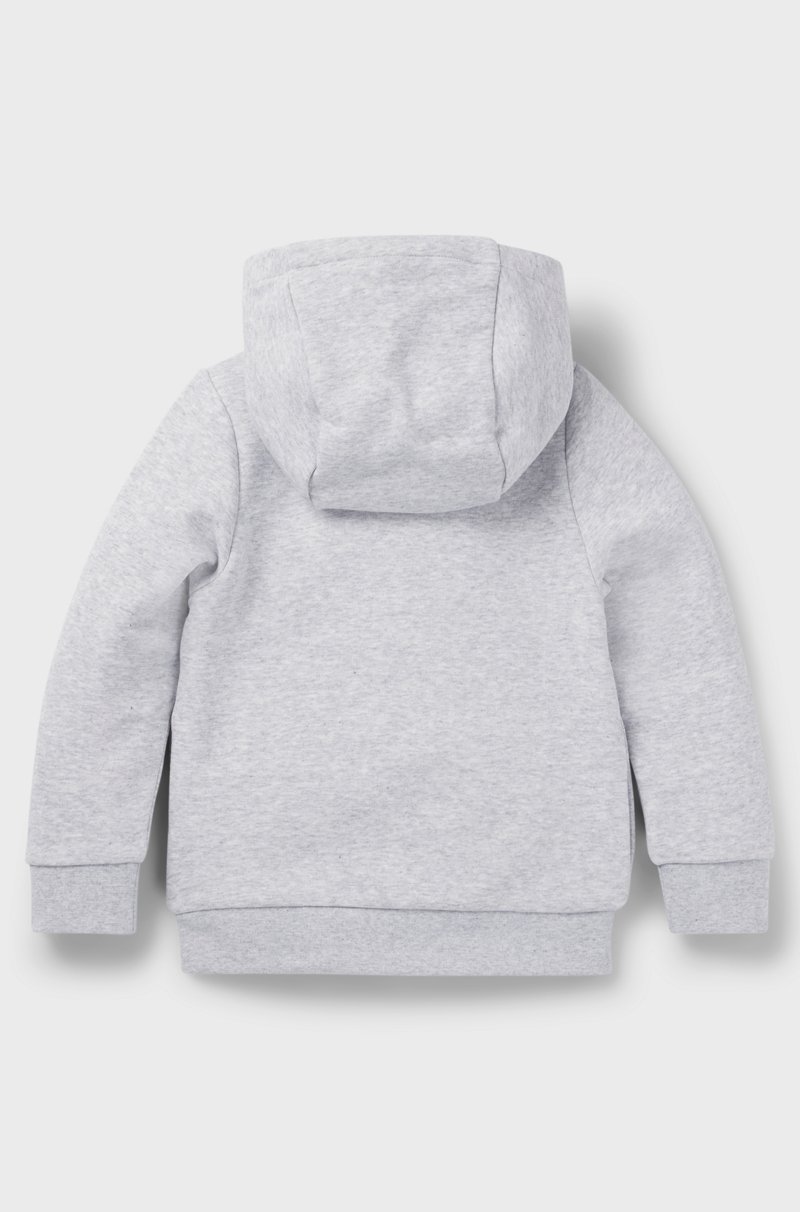 Hugo Boss Sudadera para niños en algodón con capucha cremallera y logo vertical En oferta