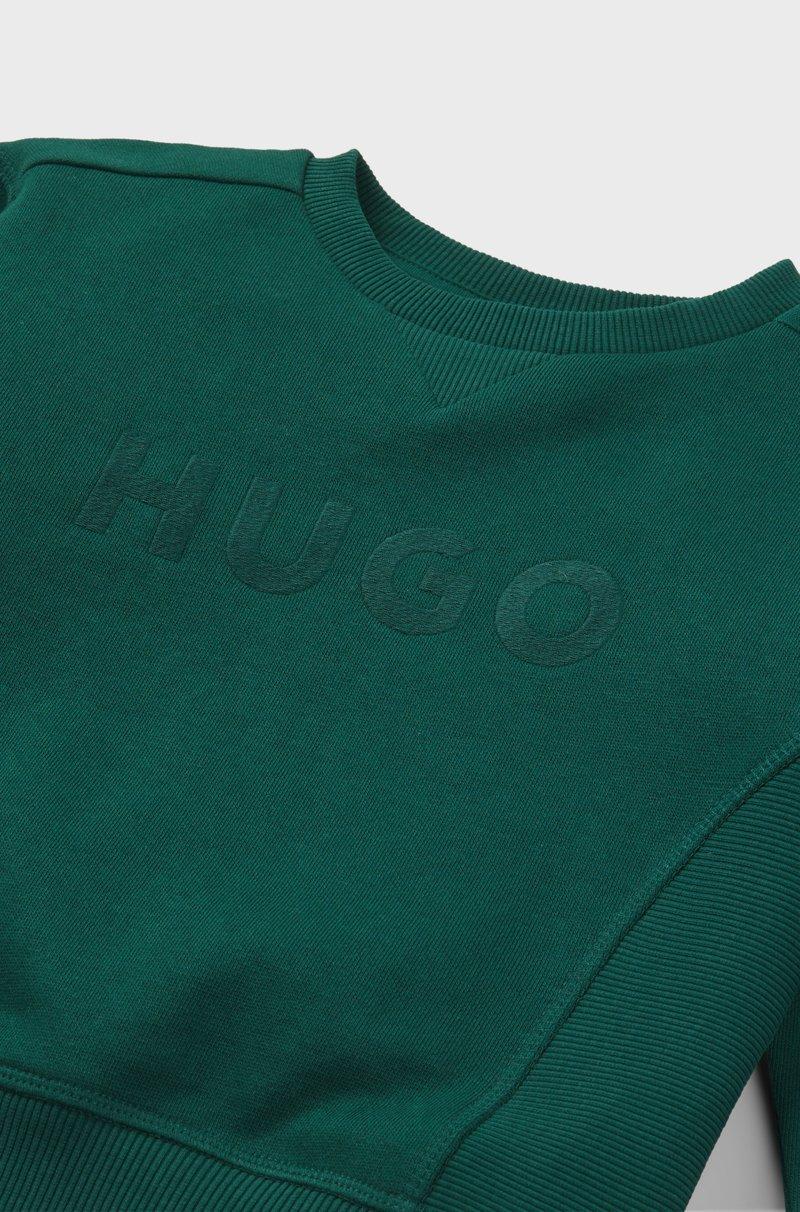 Hugo Boss Sudadera de algodón para niños con logo bordado Ventas relámpago
