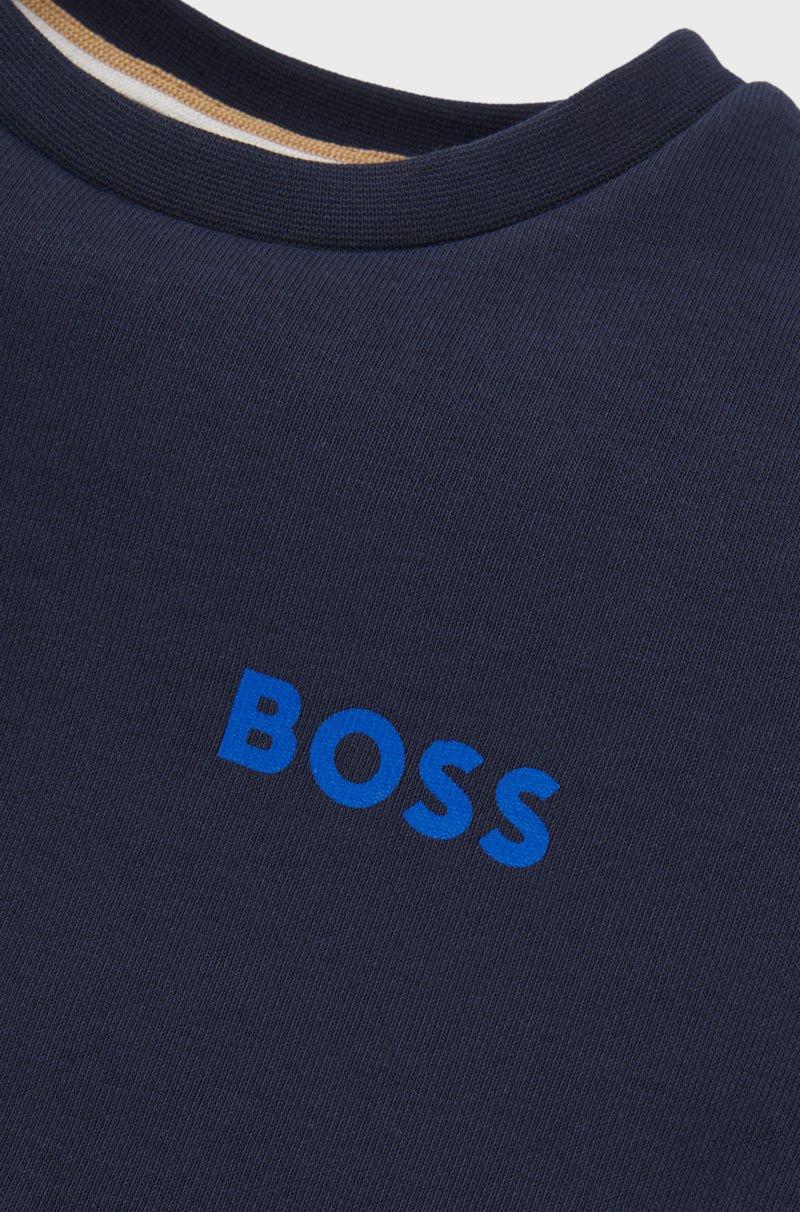 Hugo Boss Sudadera para niños en forro polar de algodón con logo estampado Descuento