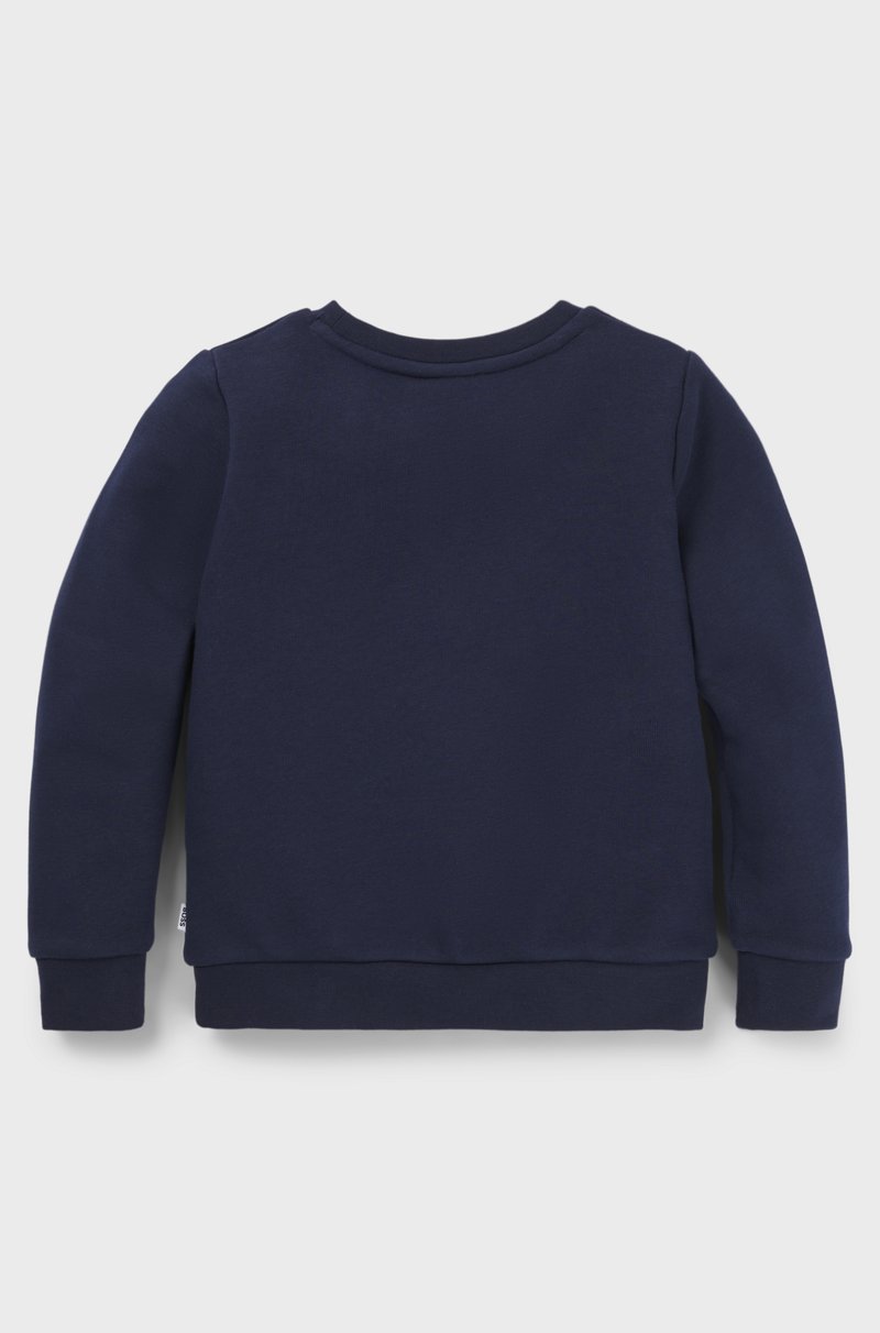 Hugo Boss Sudadera para niños en forro polar de algodón con logo estampado Descuento