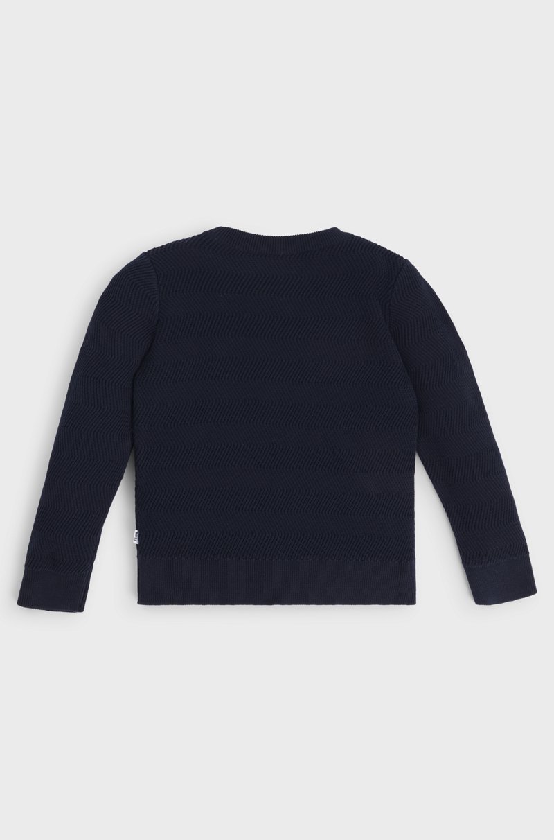 Hugo Boss Jersey de algodón para niños con dibujo de punto de jacquard Tienda