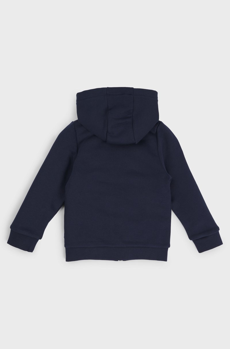 Hugo Boss Sudadera de forro polar para niños con capucha cremallera y logo estampado Rebajas top