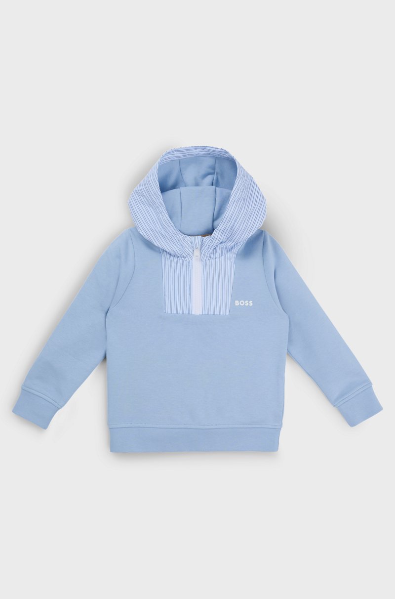 Hugo Boss Sudadera para niños en algodón con capucha a rayas Oferta especial
