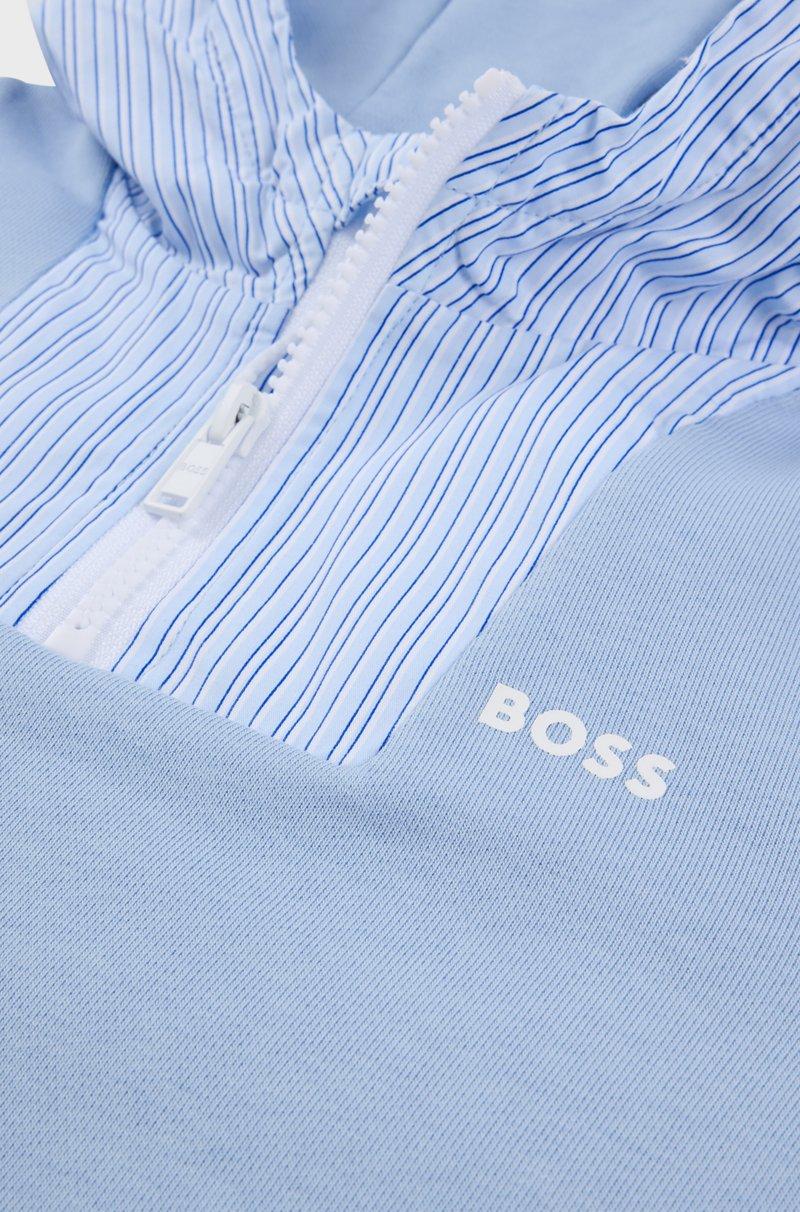 Hugo Boss Sudadera para niños en algodón con capucha a rayas Oferta especial