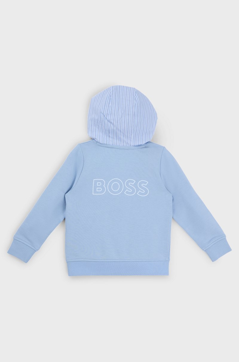 Hugo Boss Sudadera para niños en algodón con capucha a rayas Oferta especial