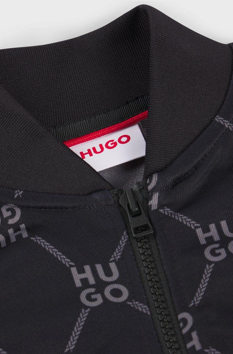 Hugo Boss Chaqueta con cremallera para niños con logo apilado estampado Envío gratis