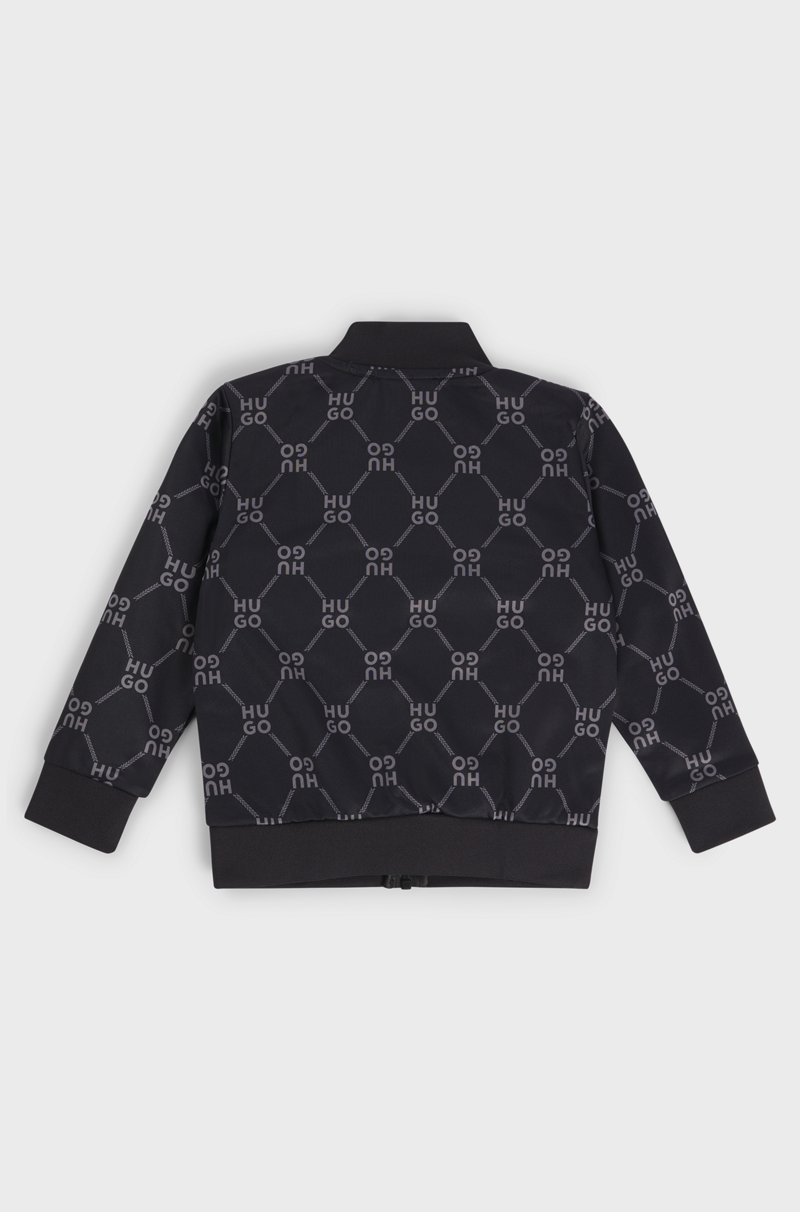 Hugo Boss Chaqueta con cremallera para niños con logo apilado estampado Envío gratis