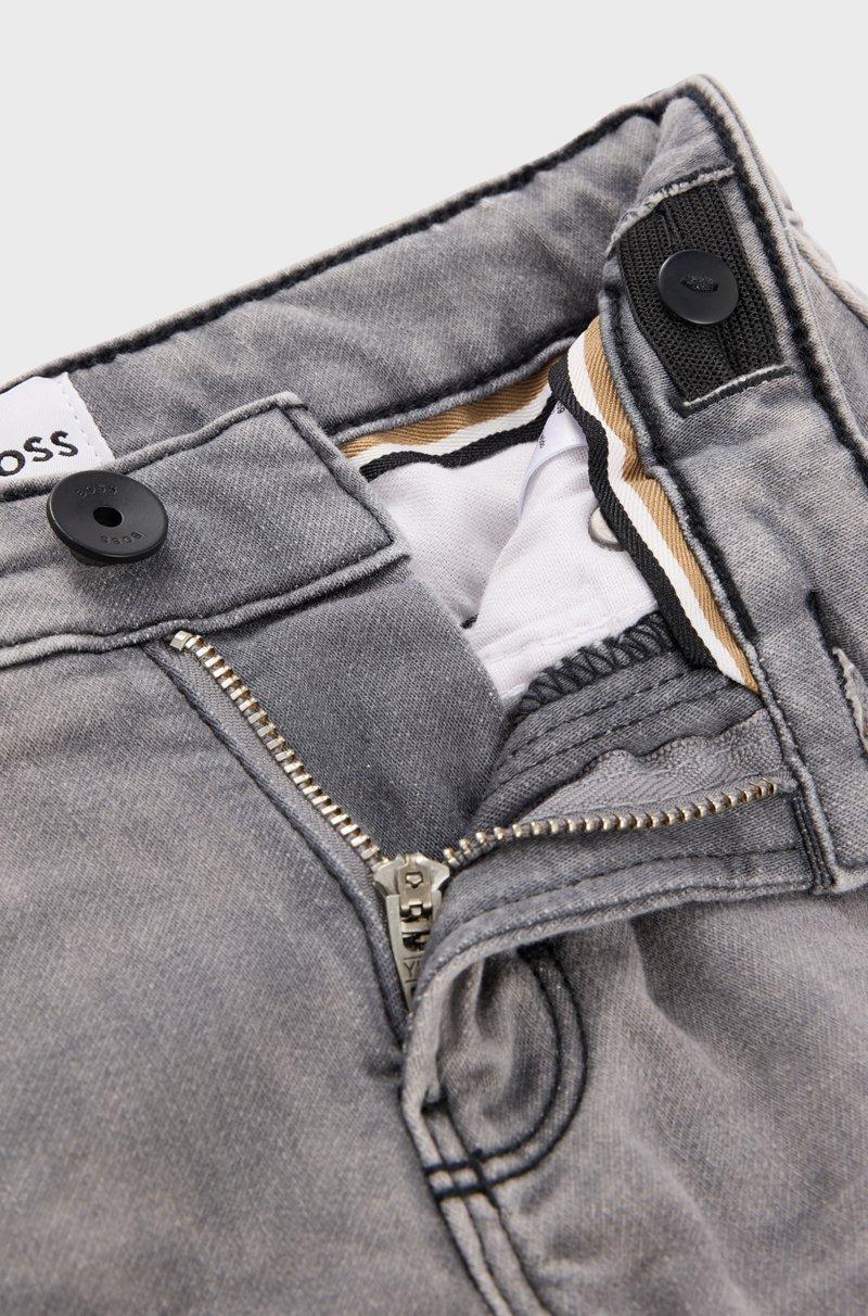 Hugo Boss Vaqueros regular fit para niños en denim de punto gris Últimos 3 días