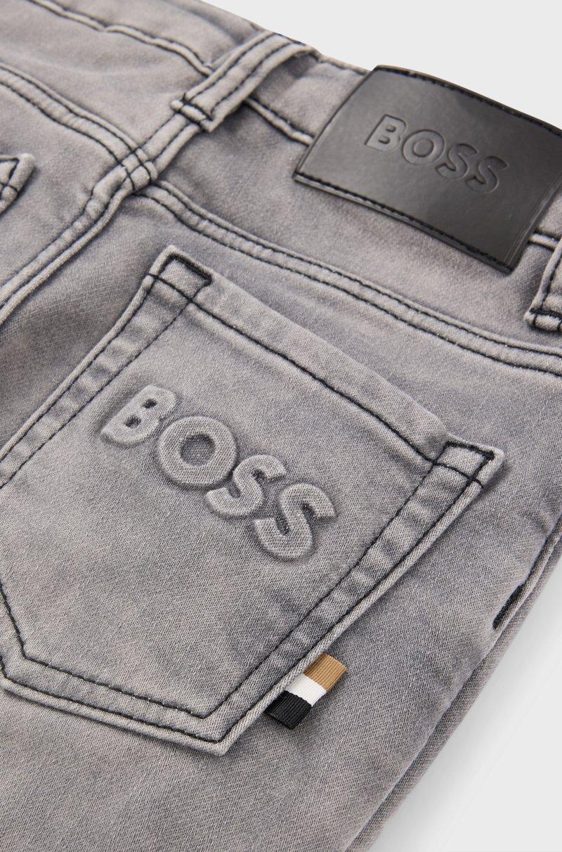 Hugo Boss Vaqueros regular fit para niños en denim de punto gris Últimos 3 días
