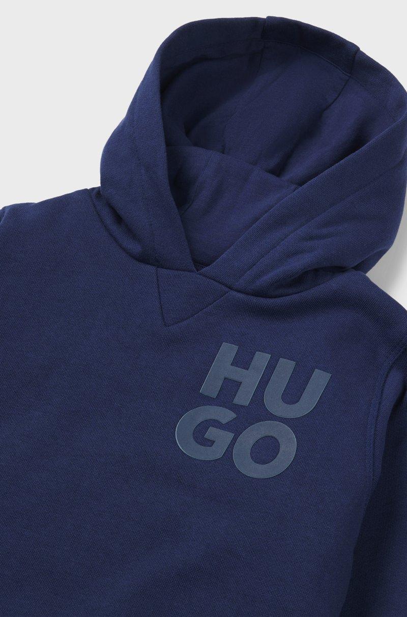 Hugo Boss Sudadera para niños en algodón con capucha y detalle de logo apilado COMPRAR AHORA