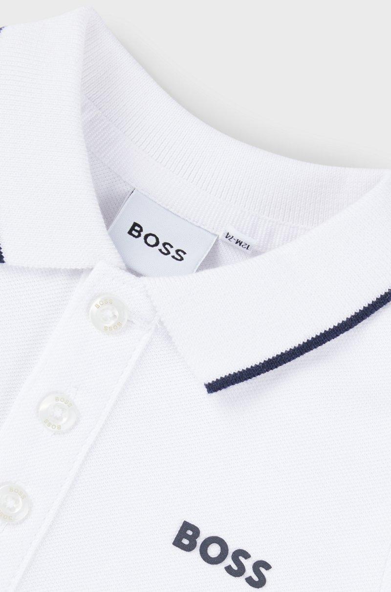 Hugo Boss Polo para niños de piqué de algodón con logo estampado Último día
