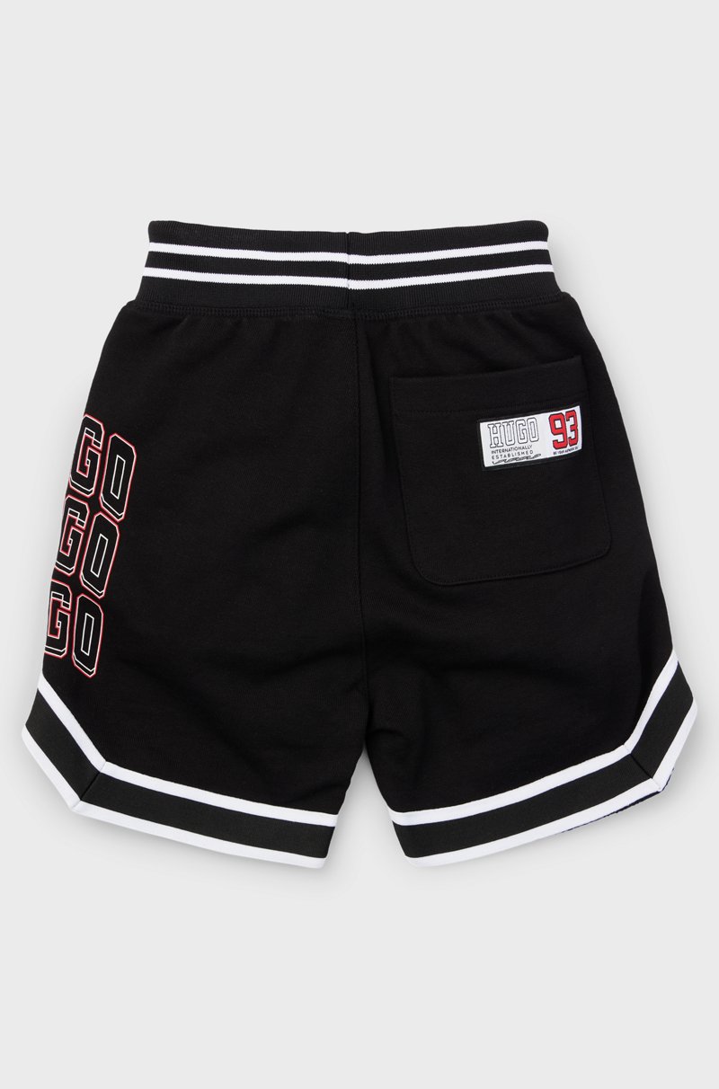 Hugo Boss Shorts para niños en algodón con mezcla de diferentes logos Promoción por tiempo limitado
