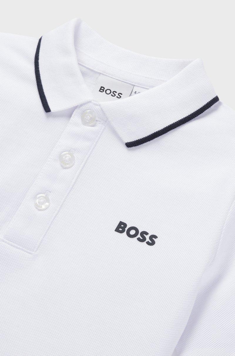 Hugo Boss Polo de piqué de algodón con logo estampado para niños Oferta especial de fábrica