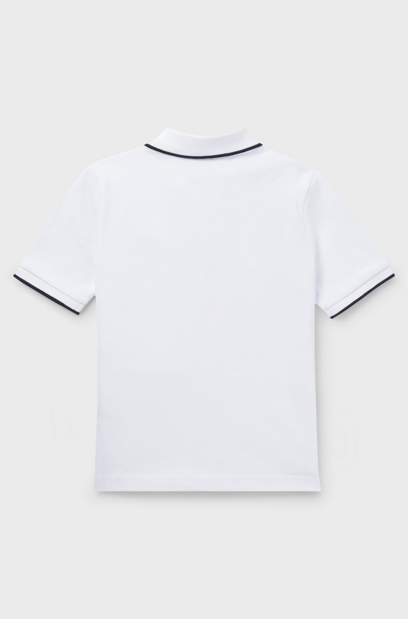 Hugo Boss Polo de piqué de algodón con logo estampado para niños Oferta especial de fábrica