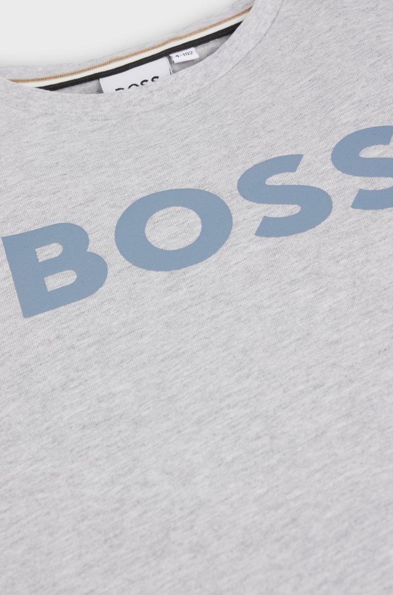 Hugo Boss Camiseta regular fit de algodón con logo estampado para niños Promoción trimestral