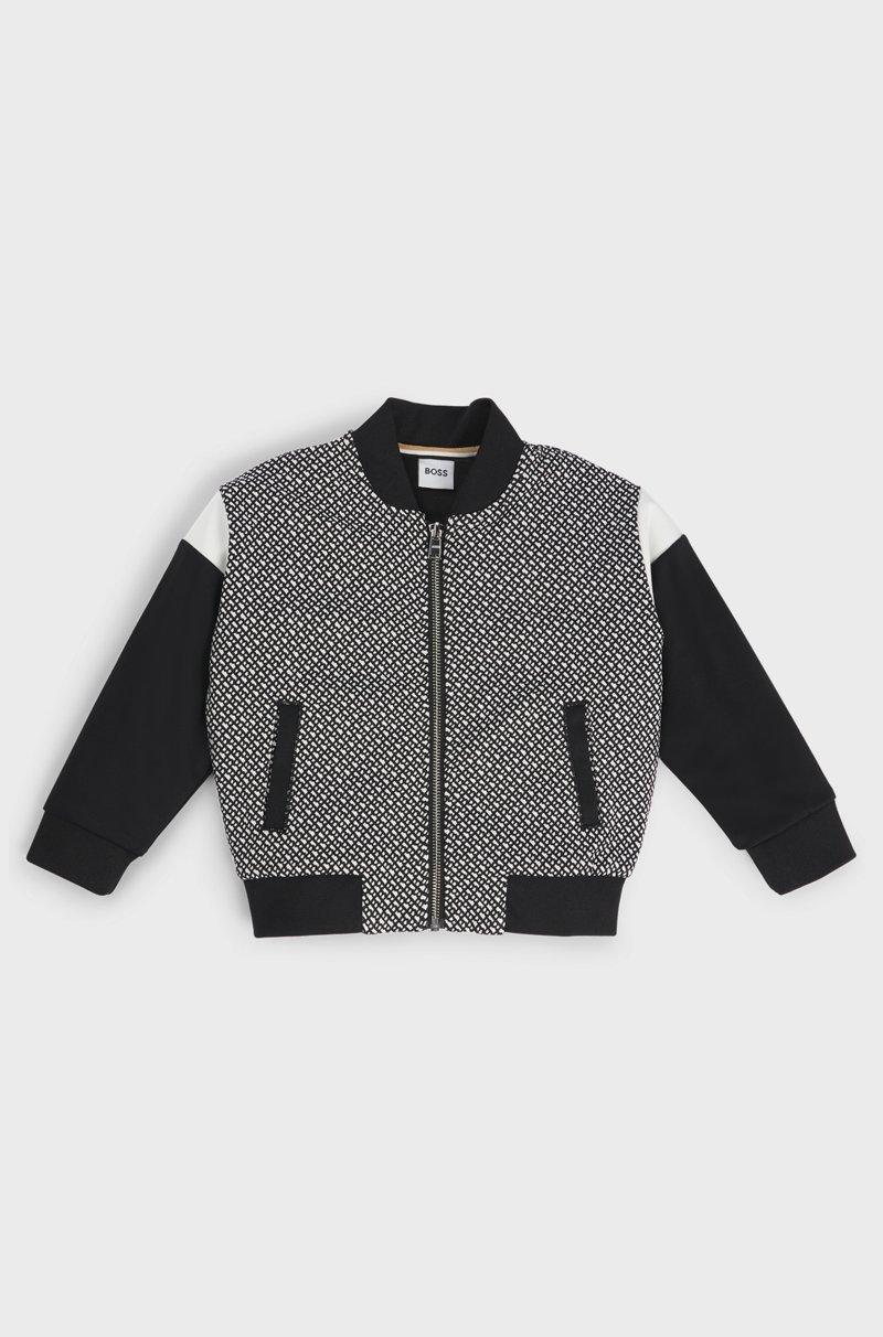 Hugo Boss Cárdigan para niños con cremallera y monograma en la parte delantera