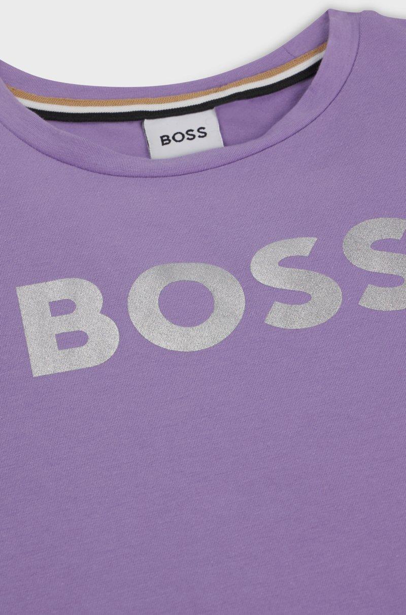 Hugo Boss Camiseta para niños en algodón elástico con logo de efecto metálico Ahorra y exporta