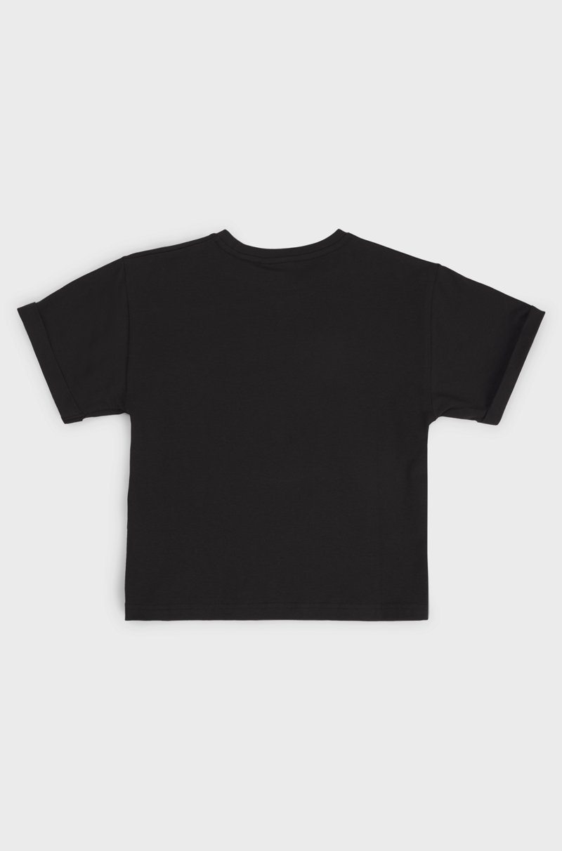 Hugo Boss Camiseta para niños en algodón elástico con logo de efecto metálico Última moda