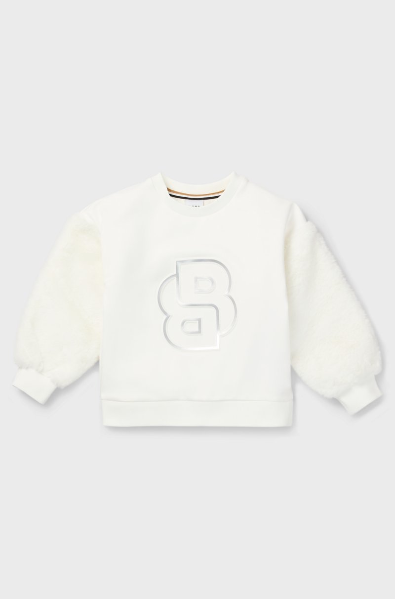 Hugo Boss Sudadera para niños con monograma Double B de efecto metalizado