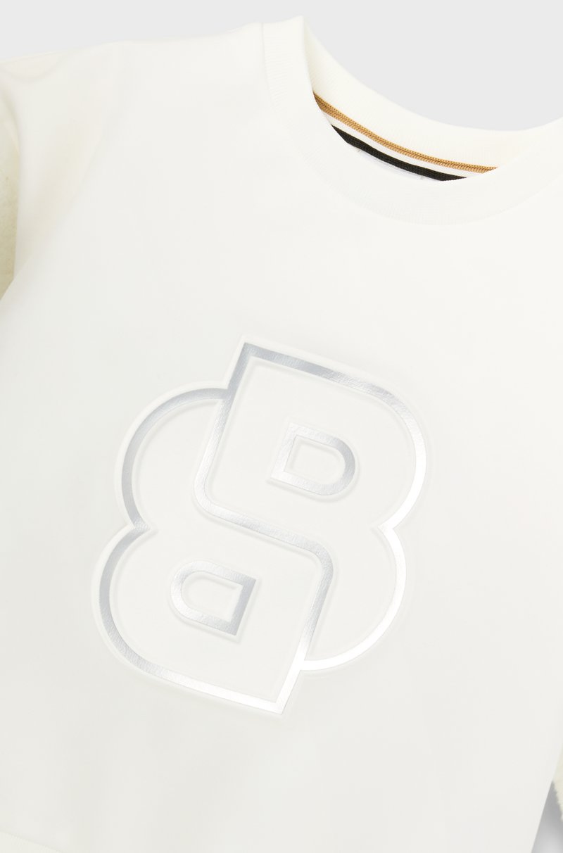 Hugo Boss Sudadera para niños con monograma Double B de efecto metalizado Ofertas de temporada