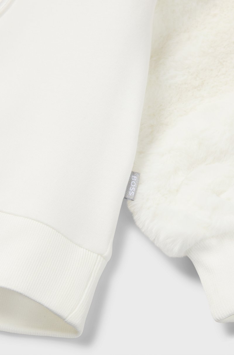 Hugo Boss Sudadera para niños con monograma Double B de efecto metalizado Ofertas de temporada