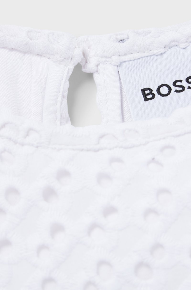 Hugo Boss Vestido de manga larga para niñas con detalles de monograma Ofertas especiales