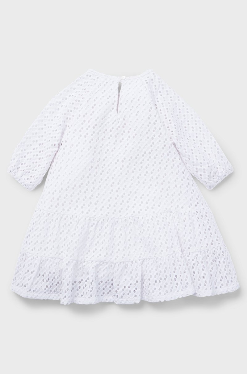 Hugo Boss Vestido de manga larga para niñas con detalles de monograma Ofertas especiales