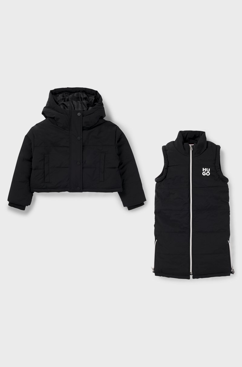 Hugo Boss Chaqueta acolchada tres en uno para niños con detalles de logo Rebajas de fin de temporada