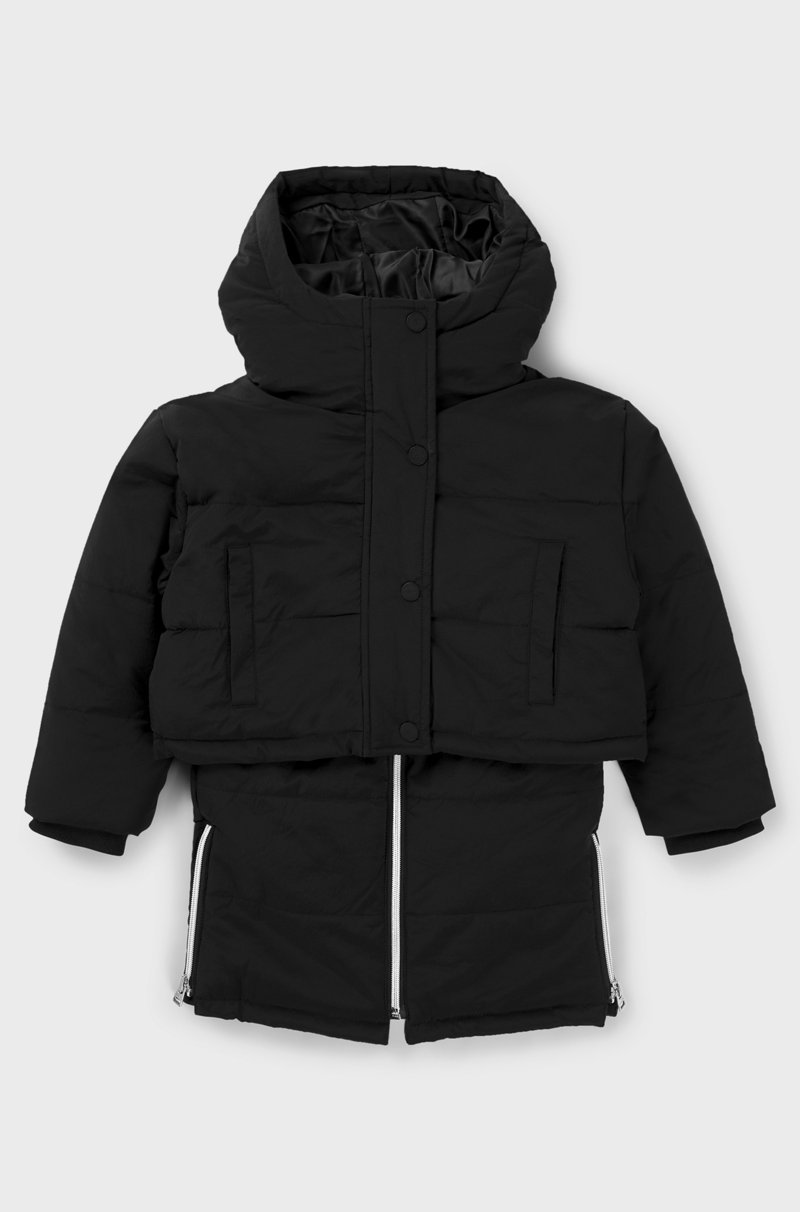 Hugo Boss Chaqueta acolchada tres en uno para niños con detalles de logo Rebajas de fin de temporada
