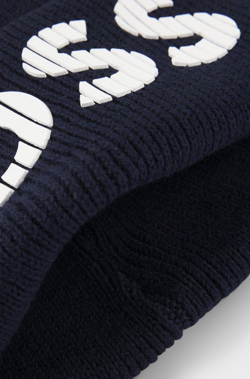 Hugo Boss Gorro de punto de algodón para niños con logo de efecto de goma Envío gratis