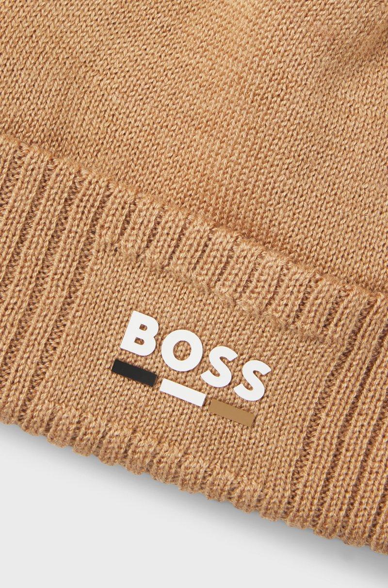 Hugo Boss Gorro de punto en algodón para niños con logo de efecto de goma Último día