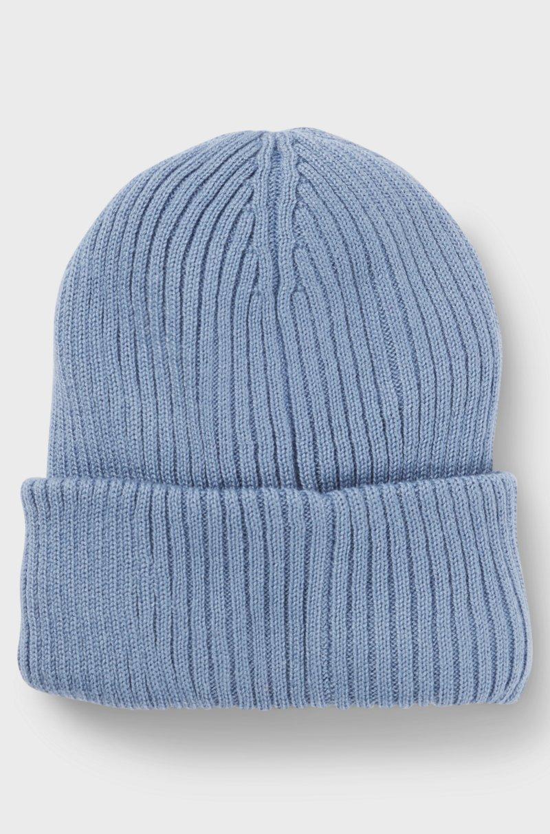 Hugo Boss Gorro de punto para niños con insignia de logo y forro de imitación de piel Promoción por tiempo limitado