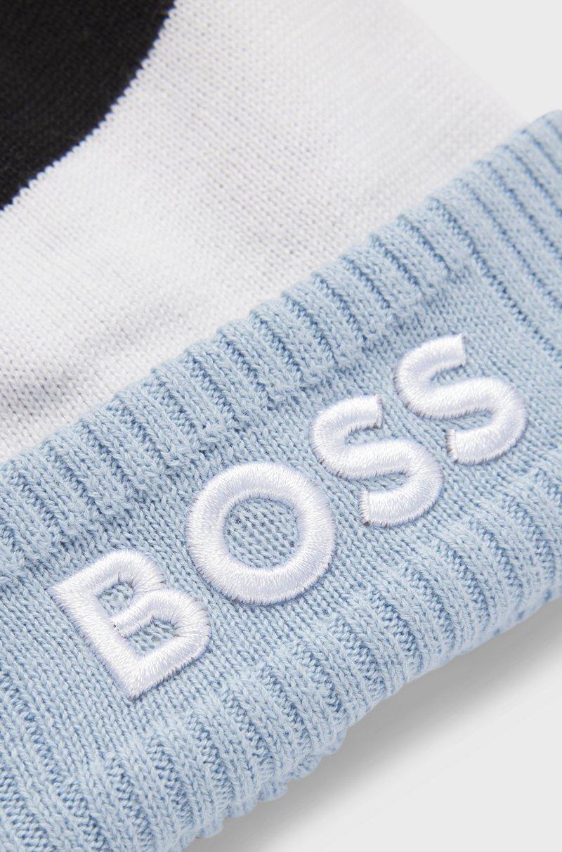 Hugo Boss Gorro de punto multicolor con pompón para niños Solo hoy