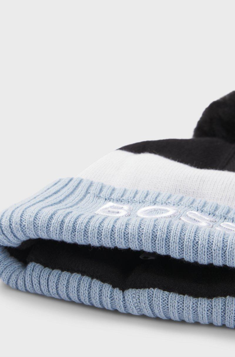 Hugo Boss Gorro de punto multicolor con pompón para niños Solo hoy