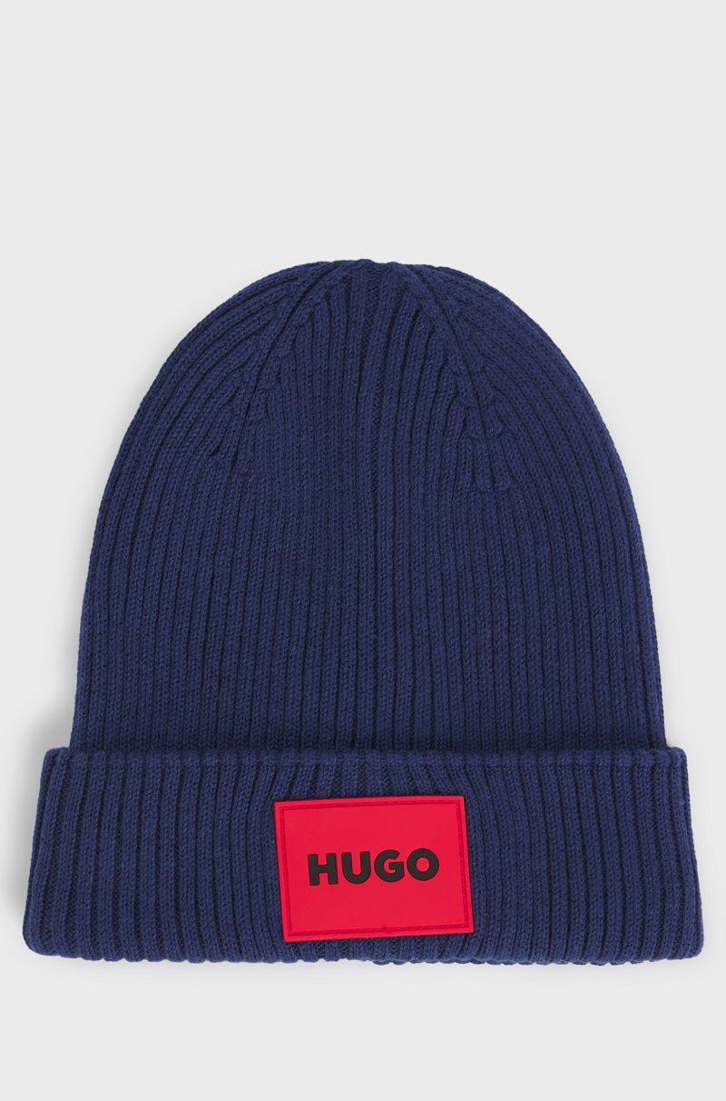 Hugo Boss Gorro de punto para niños con etiqueta de logo rojo Envío internacional gratuito