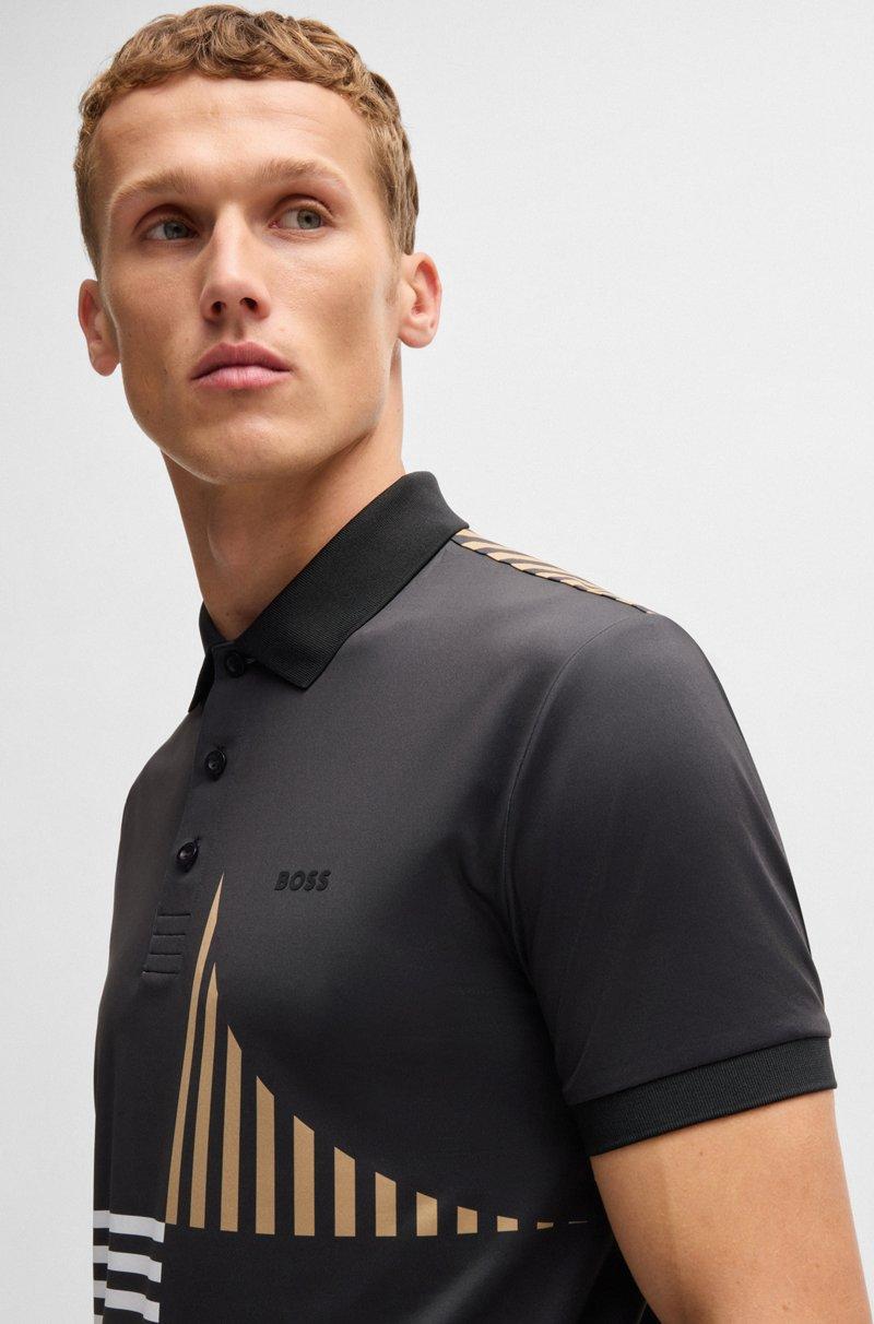 Hugo Boss Polo Paddy Active de punto elástico con estampado digital Libre de impuestos