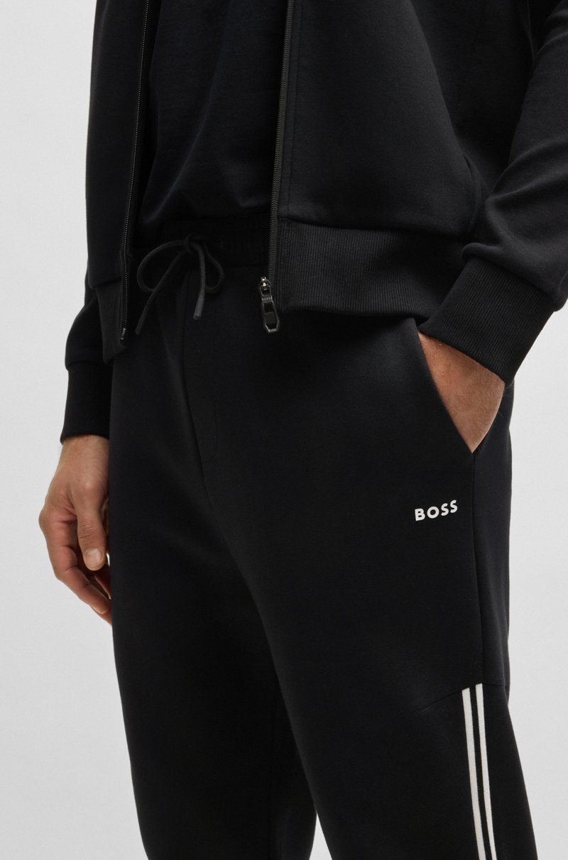 Hugo Boss Conjunto de Chándal regular fit de algodón elástico con apliques a rayas Descuento por venta flash