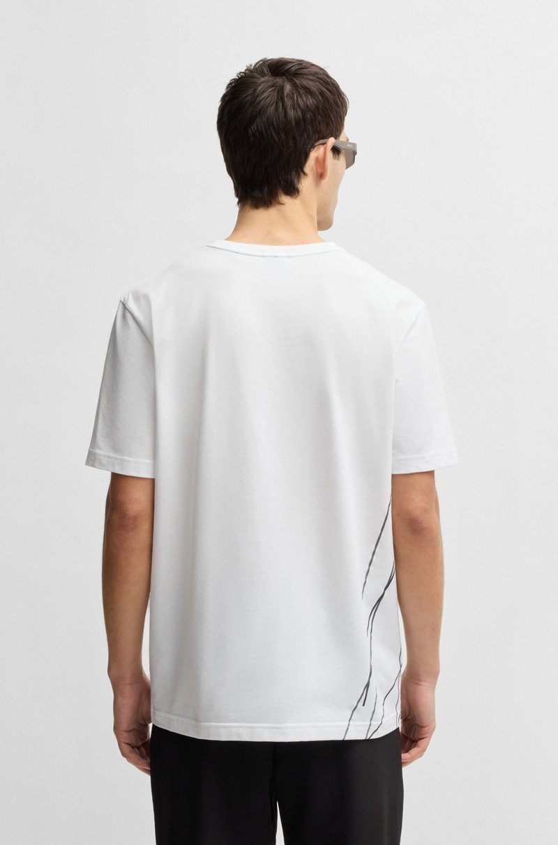 Hugo Boss Camiseta de algodón elástico con estampado degradado Ofertas de temporada