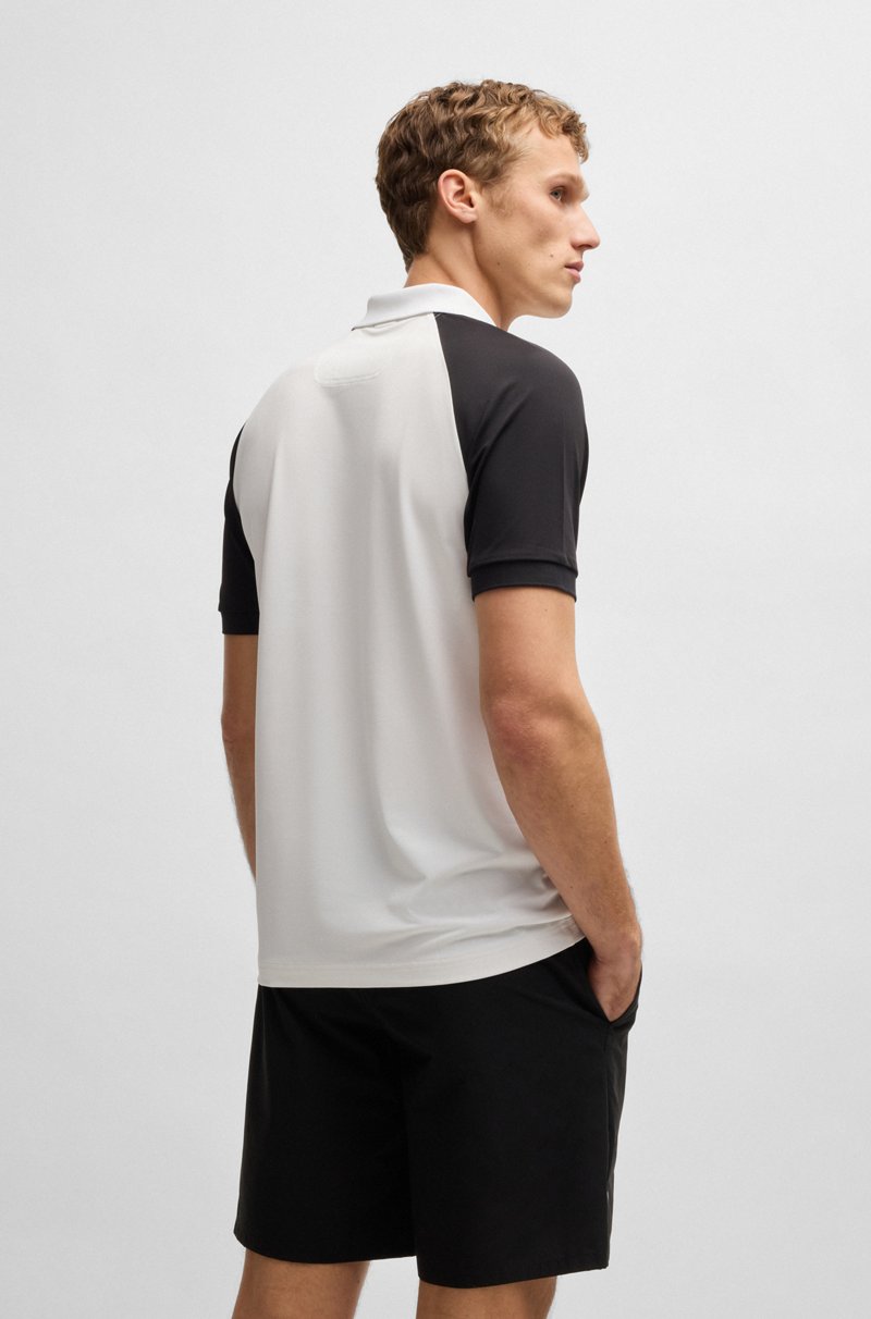Hugo Boss Polo Paddy activo con bloques de color y apliques de malla Ofertas especiales