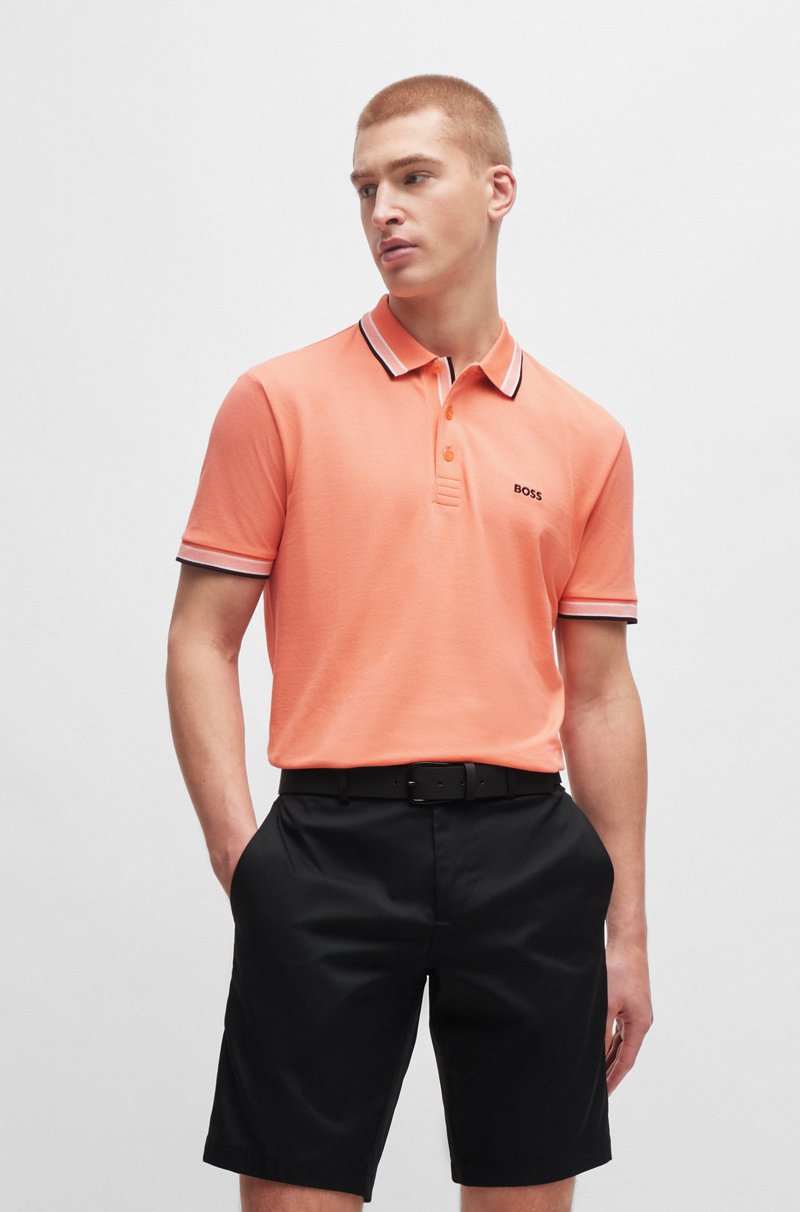 Hugo Boss Polo Paddy de piqué de algodón con logo en el reverso del cuello
