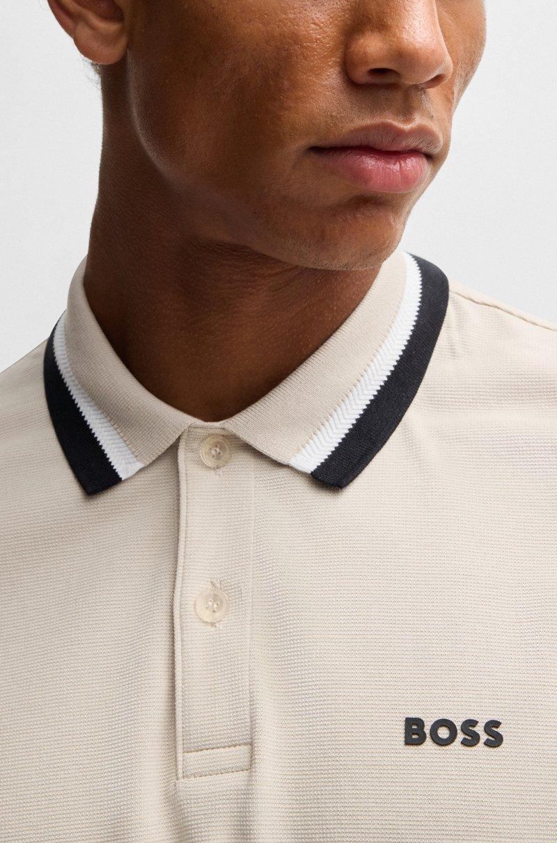 Hugo Boss Polo Paddy activo con rayas en contraste Rebajas de fin de temporada