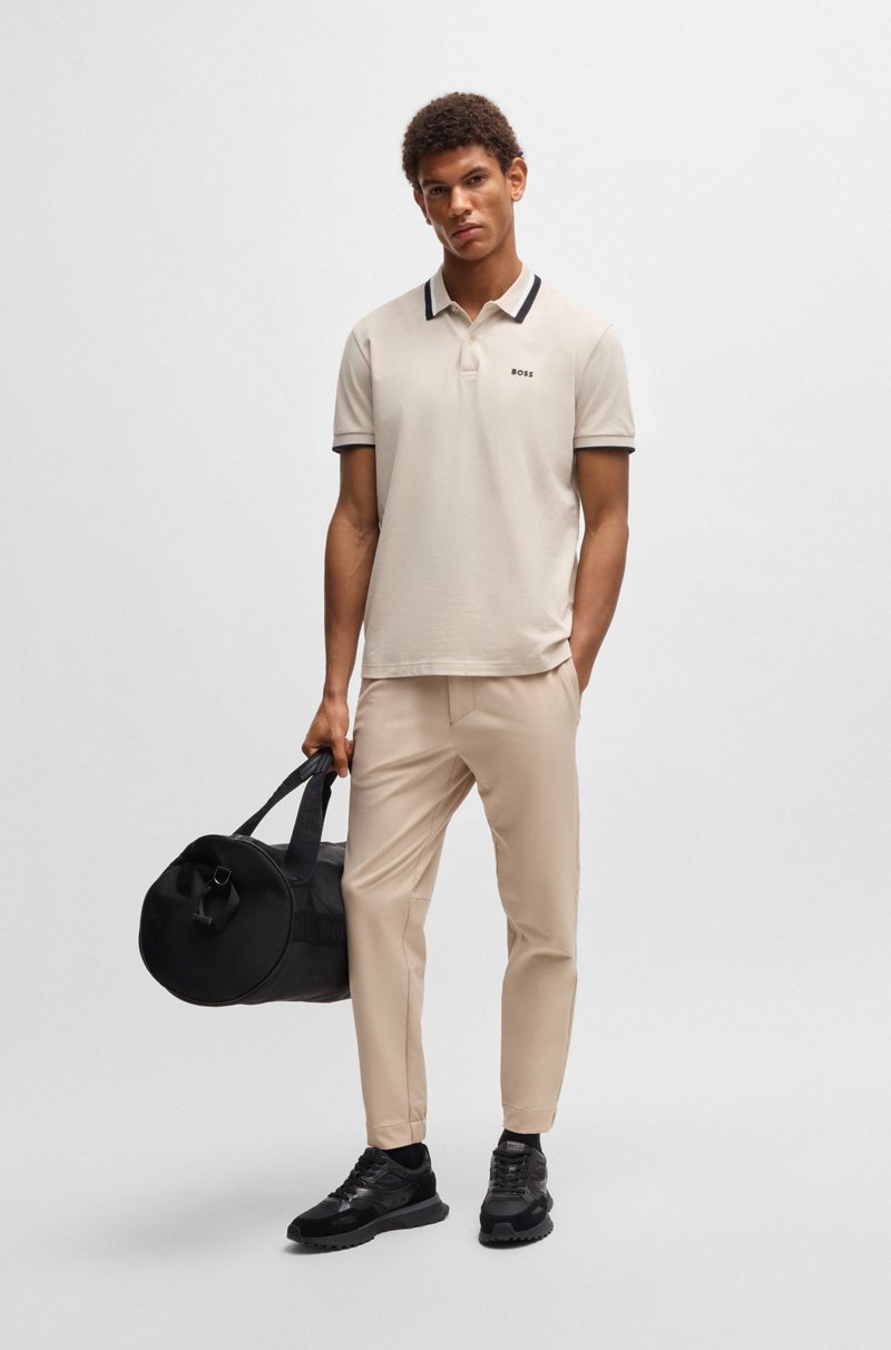 Hugo Boss Polo Paddy activo con rayas en contraste Rebajas de fin de temporada
