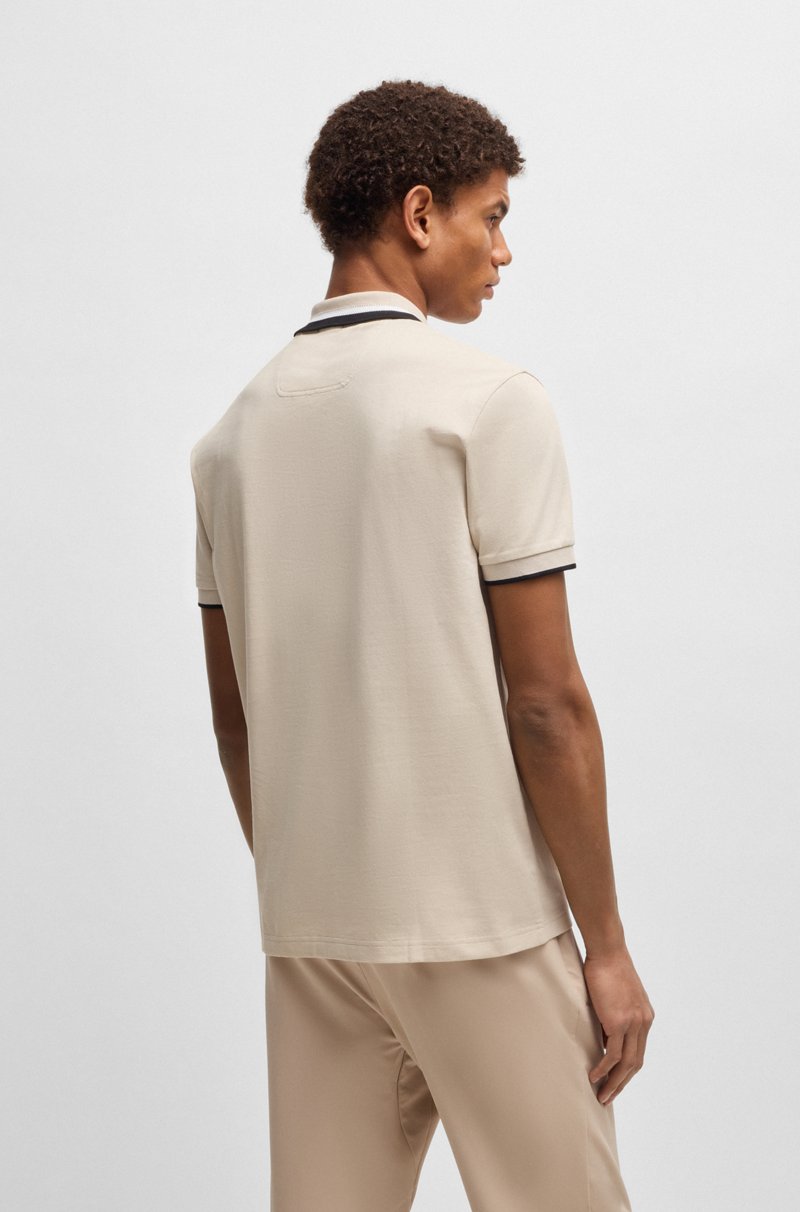 Hugo Boss Polo Paddy activo con rayas en contraste Rebajas de fin de temporada