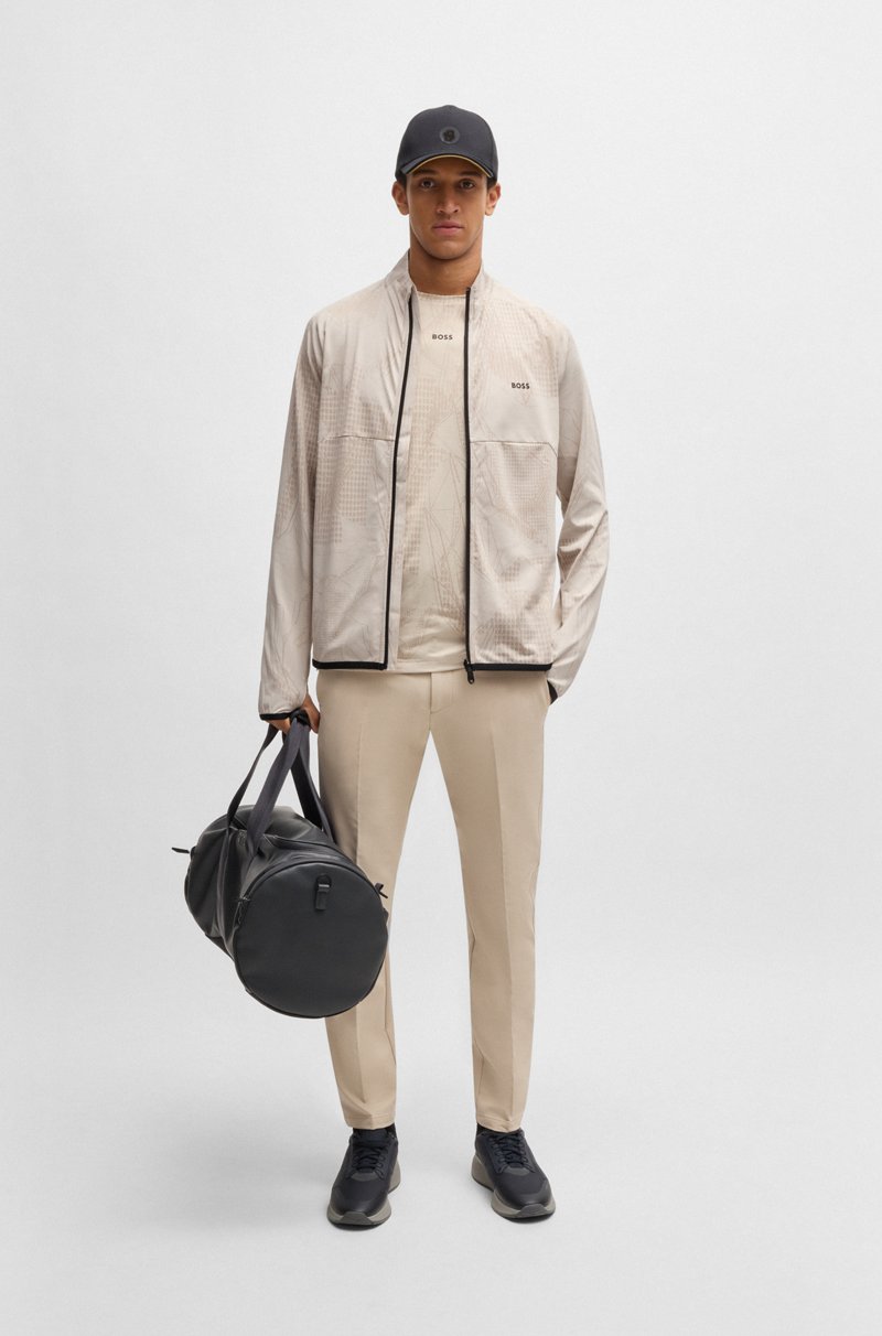Hugo Boss Sudadera activa con cremallera y estampado dinámico de jacquard Devoluciones gratuitas