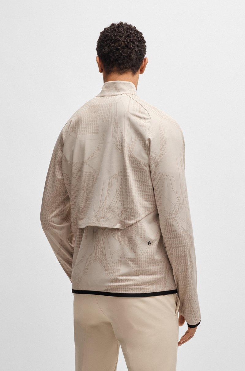 Hugo Boss Sudadera activa con cremallera y estampado dinámico de jacquard Devoluciones gratuitas