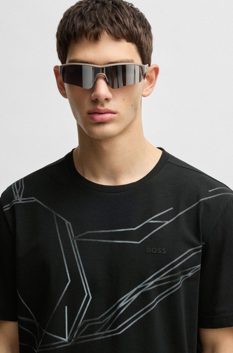 Hugo Boss Camiseta de algodón elástico con estampado degradado Outlet online